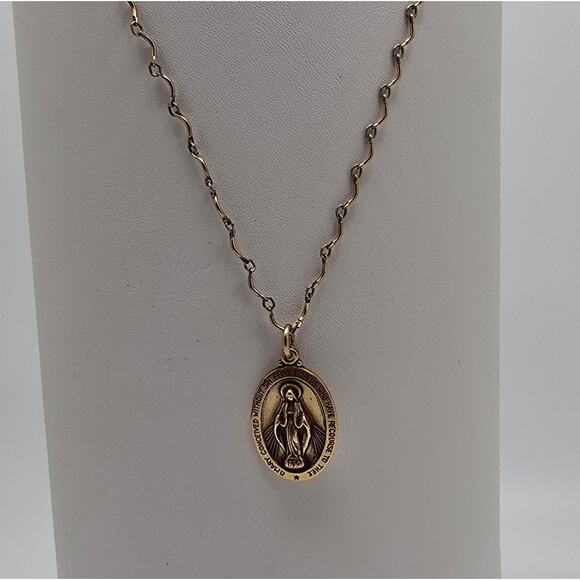 Alex and Ani Jewelry - Alex and Ani Miraculous Medal Necklace 24 Inch Gold Tone 2012 Used